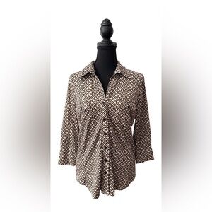 George Black and Gold Diamond Pattern Shirt